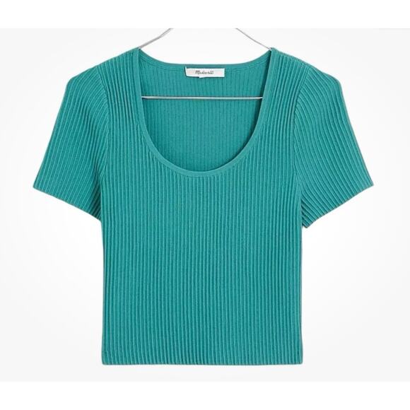 Madewell NWT Women’s Turquoise Waters Sculpted Ottoman Tee size 2 - Picture 1 of 5
